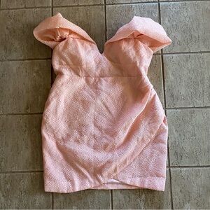 City Chic Womens Plus Size 24 NWT Jez Dress Dusty Pink Puff Sleeve Off Shoulder